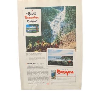 Vintage 1951 Oregon You’ll Remember Oregon Ad Advertisement